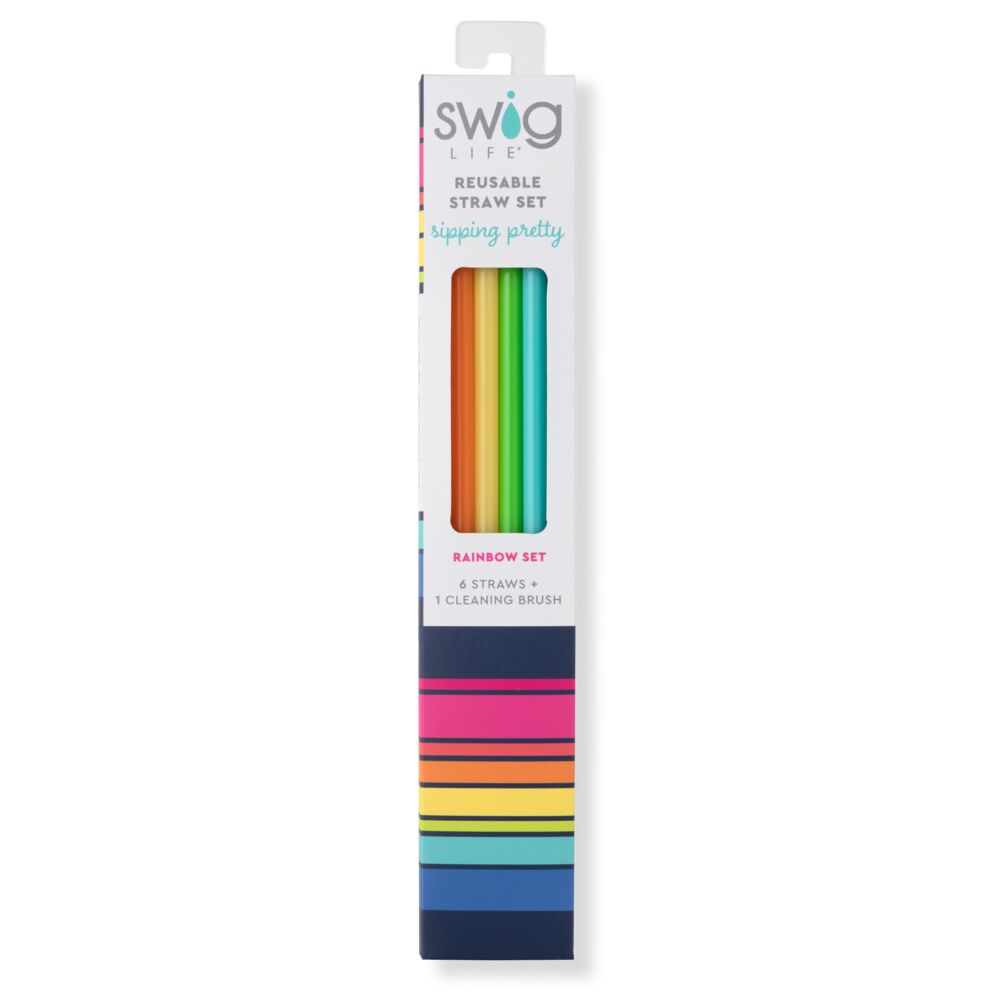 Eco-Friendly Rainbow Reusable Straw Set - 12 Pack Colorful Stainless Steel Drinking Straws for Smoothies, Cocktails & Iced Coffee - Perfect for Home, Office & Travel Use