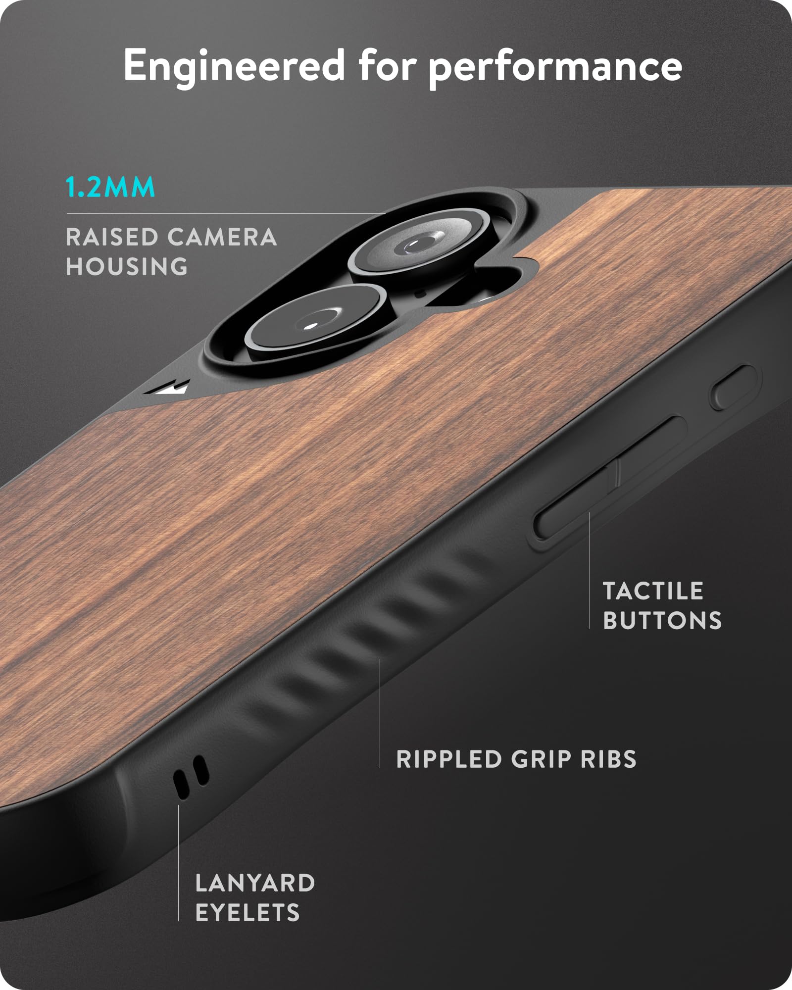 Mous Limitless 6.0 iPhone 16 Case with MagSafe - Premium Walnut Wood Protective Shockproof Cover - Perfect for Outdoor Activities, Travel & Everyday Use