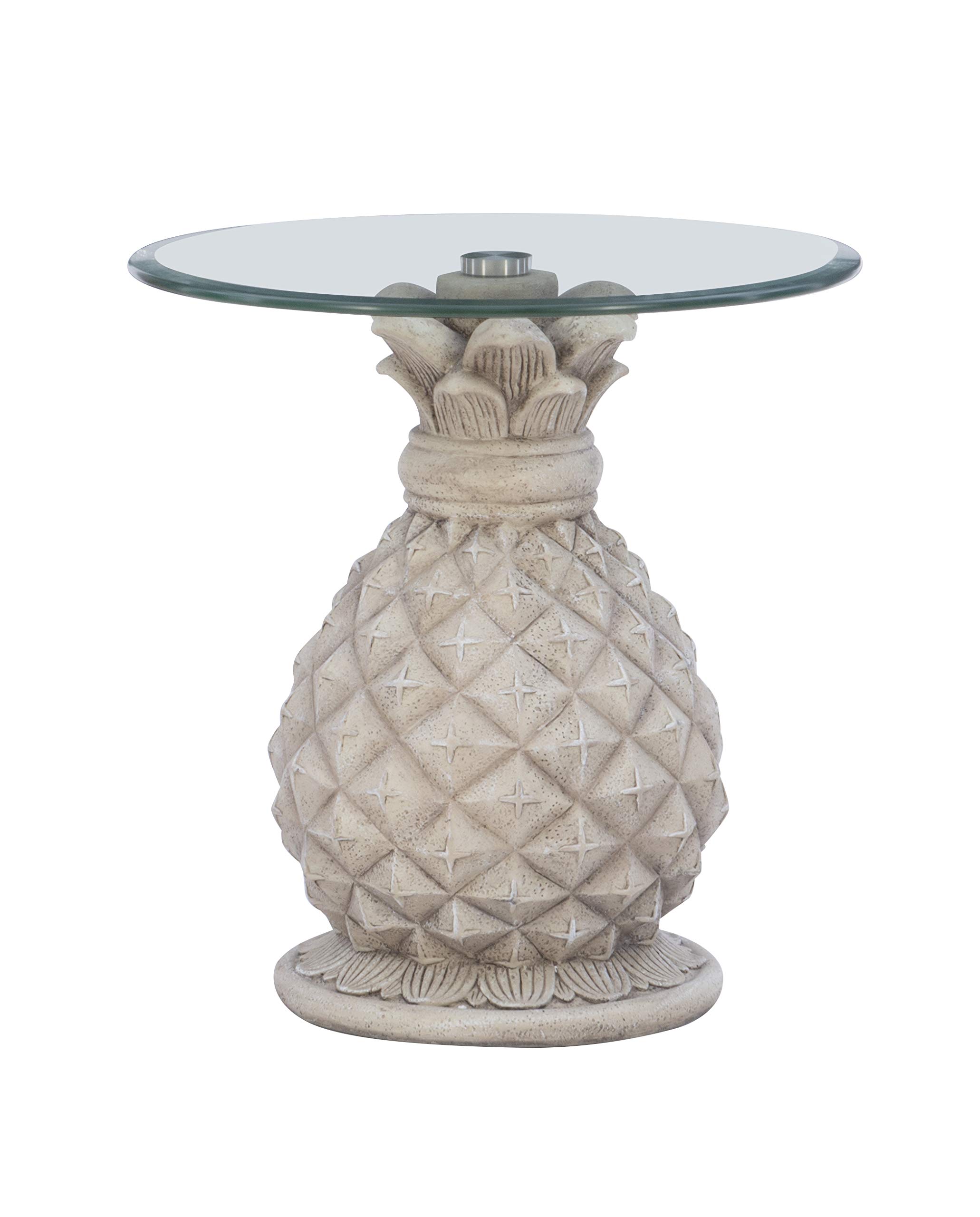 Naisian Paradisa Pineapple Accent Side Table - Tropical Decor End Table for Living Room, Bedroom, or Patio - Perfect for Home Decor and Small Spaces