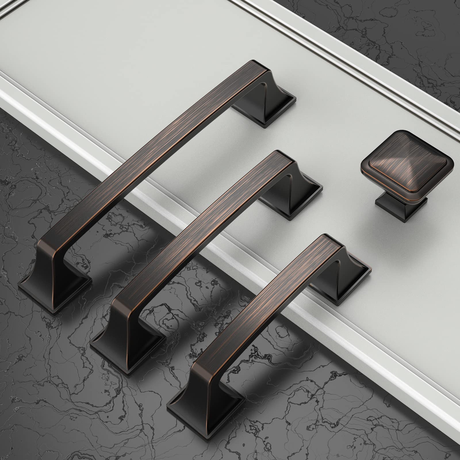 Amerdeco 25 Pack 3 Inch (76mm) Oil Rubbed Bronze Cabinet Handles - Kitchen Cabinet Pulls, Bathroom Drawer Handles, Dresser Hardware for Home Renovation & Furniture Upgrade | Durable & Stylish Cabinet Hardware for Modern Kitchens, Bathrooms & Bedrooms