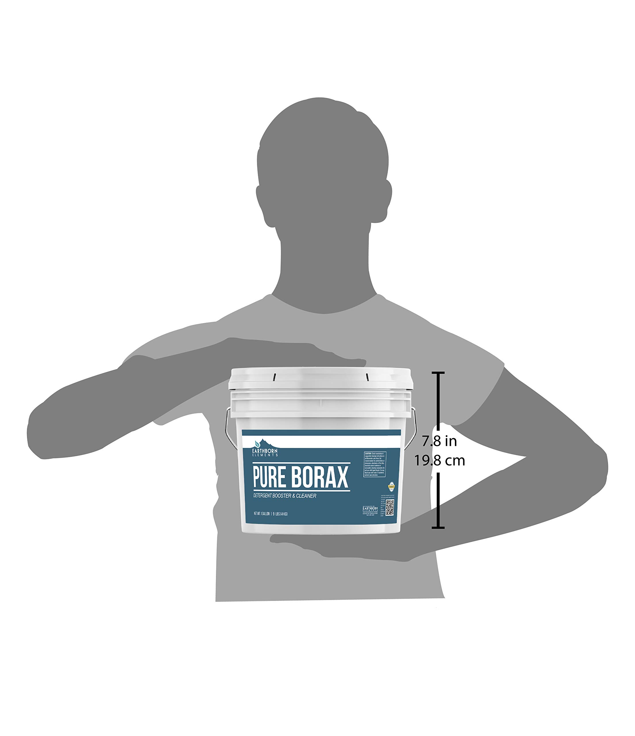 **Earthborn Elements Borax Powder (1 Gallon) - Natural Multipurpose Cleaner & Laundry Detergent Booster, Resealable Bucket for Home Cleaning, DIY, and Crafts**