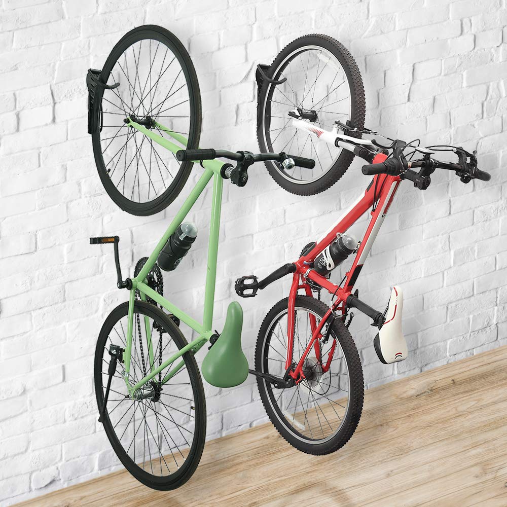 Wallmaster Bike Rack Garage Wall Mount - Heavy Duty 4-Bike Vertical Storage System with Hooks for Indoor Bicycle Organization | Perfect for Garage, Basement & Apartment Cycling Gear Storage