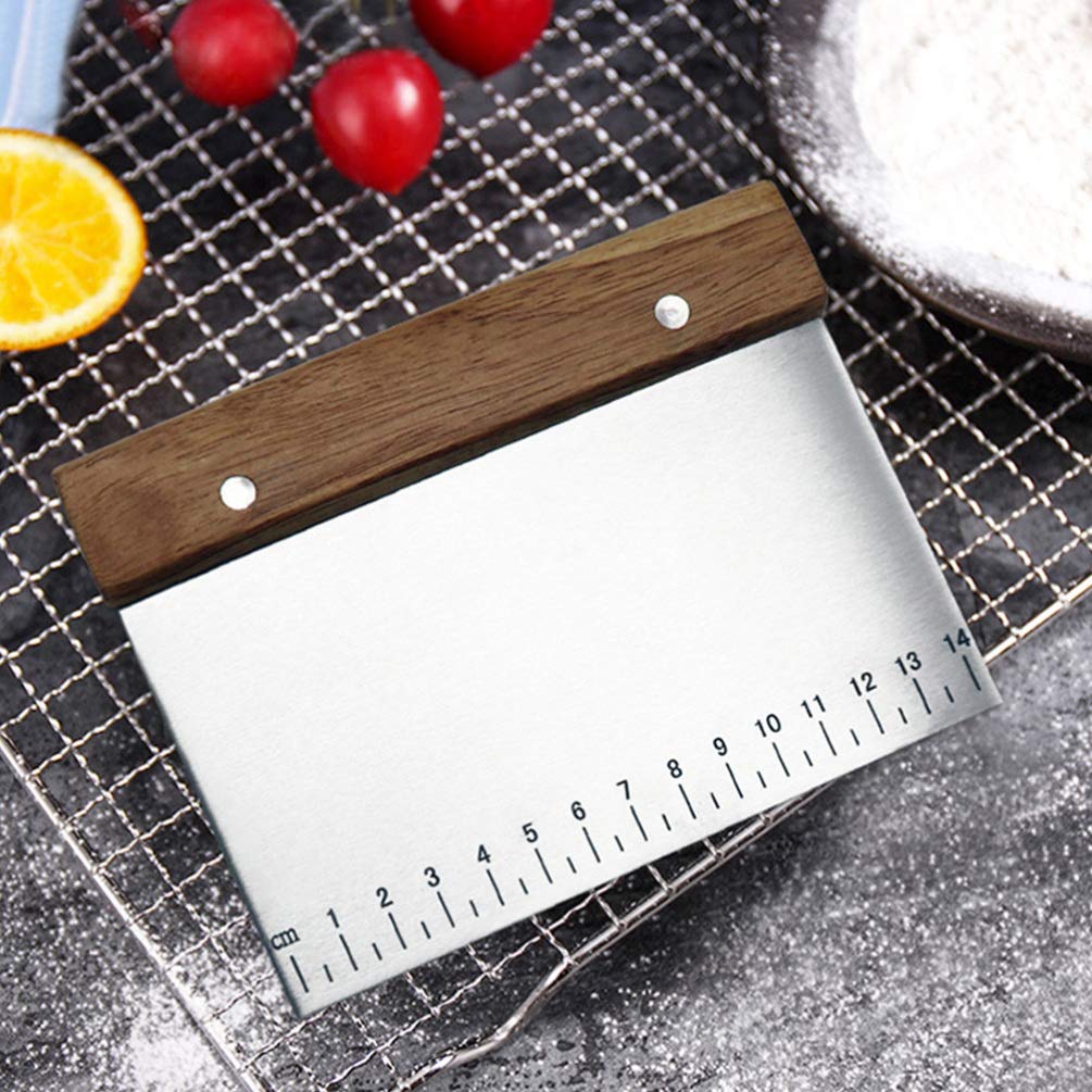2-Piece Stainless Steel Baking Scraper Set - Dough Cutter, Pastry Spatula, Butter & Cream Scraper - Essential Baking Tools for Bread, Cookies & Cake Decorating (Perfect for Home Bakers & Professional Kitchens)