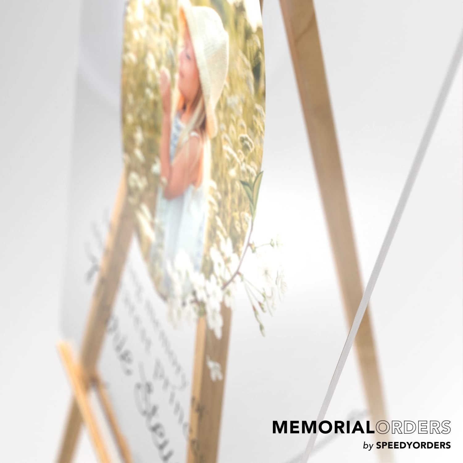 Personalized In Loving Memory Funeral Sign with Photo - Custom Celebration of Life Memorial Sign - PVC Board Funeral Decor for Home, Church & Memorial Services