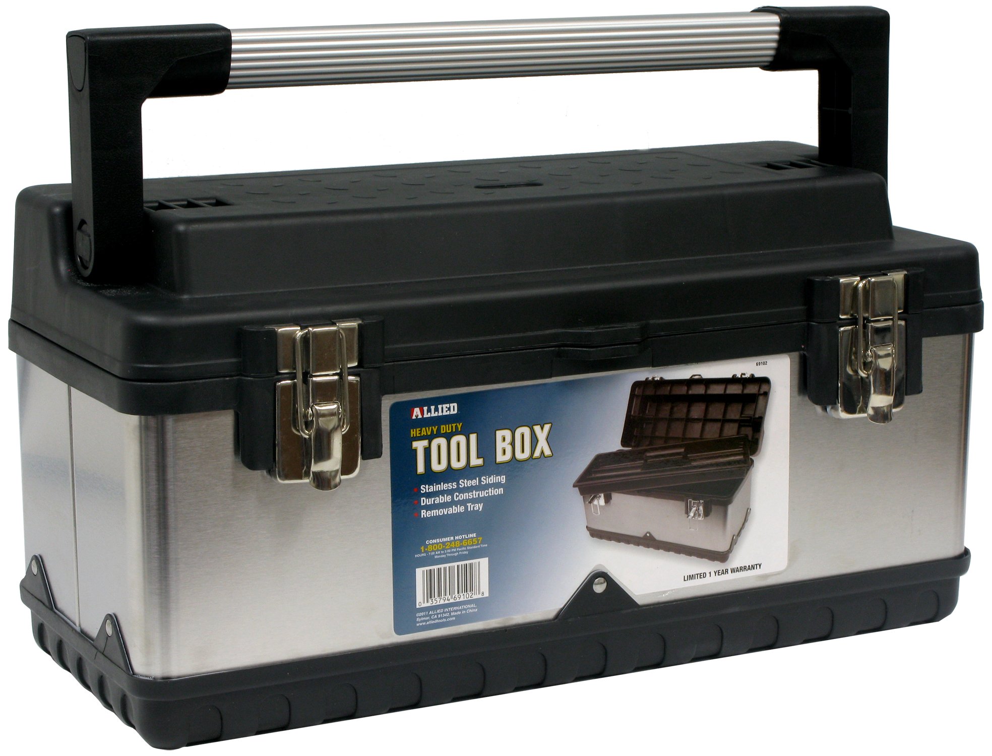 Heavy Duty Stainless Steel Tool Box with Sliding Drawers - Perfect for Mechanics, DIY Projects & Workshop Organization