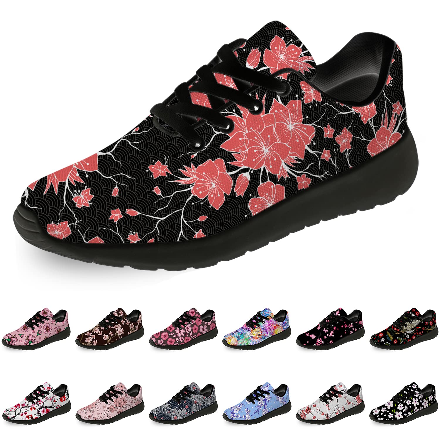 Cherry Blossom Running Shoes for Women & Men - Lightweight Sports Sneakers for Walking, Tennis & Gym - Floral Design Athletic Shoes - Perfect Gift for Her & Him - Ideal for Jogging, Workouts & Casual Wear