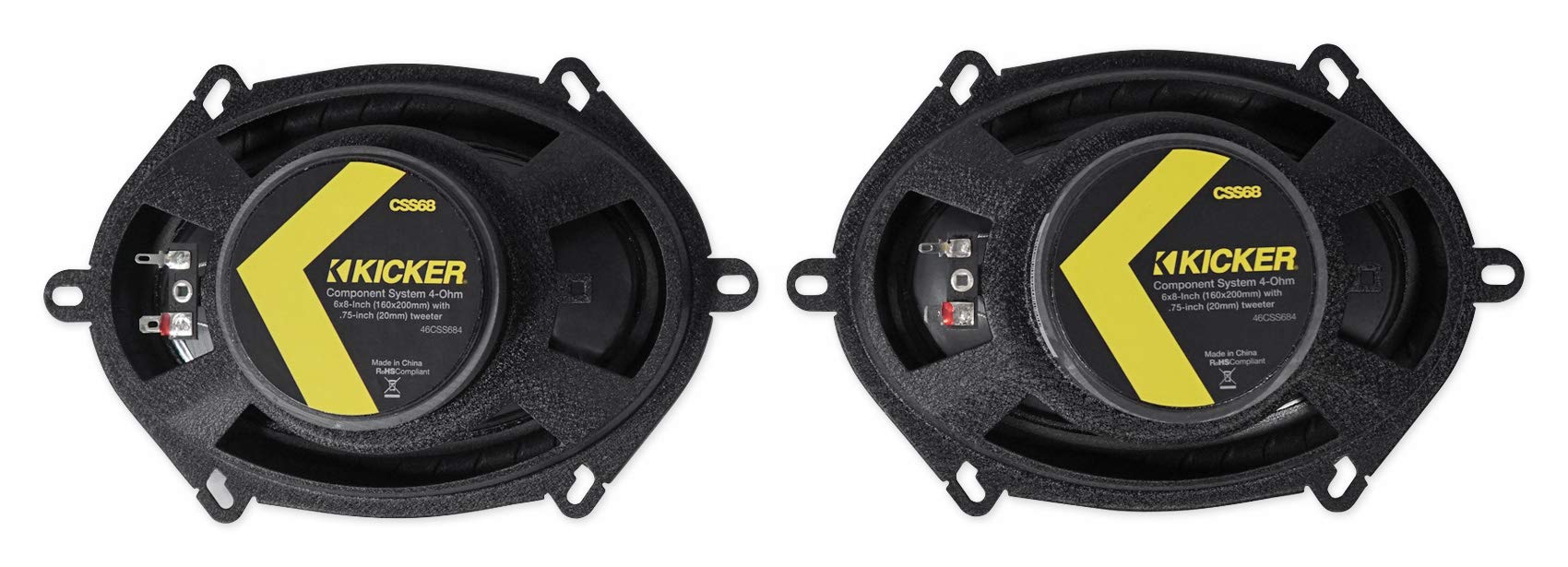 KICKER 2 Pairs 46CSS684 6X8 450W Car Component Speakers with 0.75