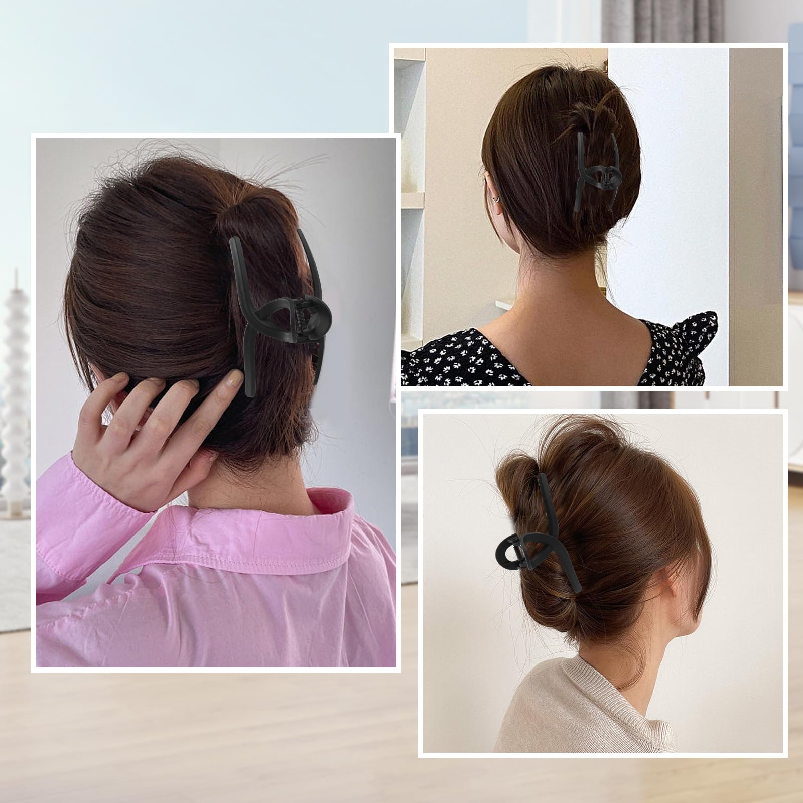5.1 Inch Extra Large Claw Clips for Thick & Long Hair - 4 Pack XL Jumbo Hair Clips for Women, Matte Non-Slip Strong Hold Jaw Clips - Perfect for Ponytails, Buns & Updos
