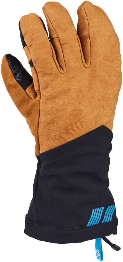 45NRTH 2024 Sturmfist 4 LTR Leather Gloves - Lobster Style, Tan/Black, Large - Winter Cycling & Motorcycle Gloves for Extreme Cold Weather Protection