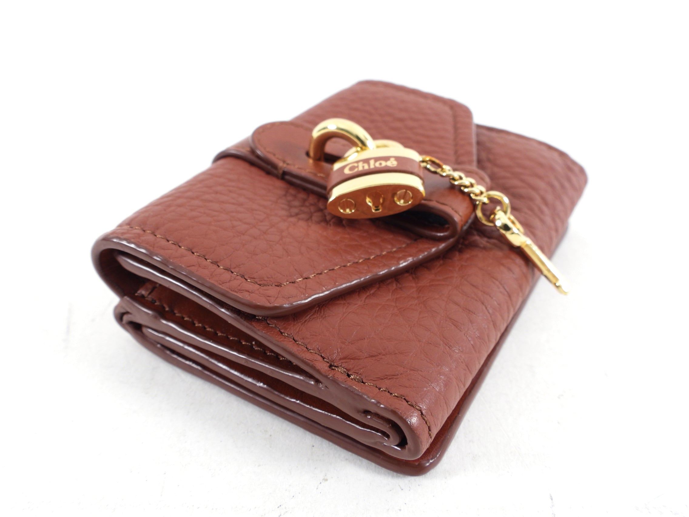 Chloe Small Brown Leather Paddington Padlock Wallet - Stylish Crossbody Wallet for Women, Perfect for Everyday Use, Travel & Shopping