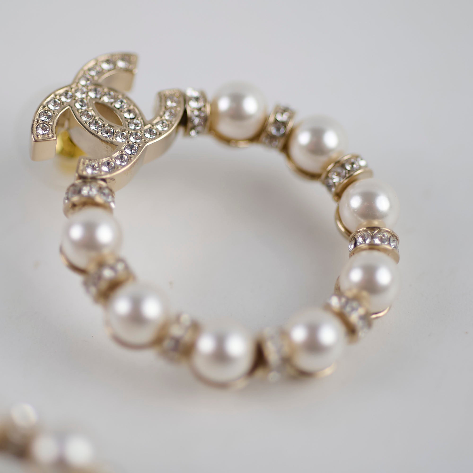Chanel CC Logo Pearl Wreath Earrings - Luxury Fashion Jewelry for Women | Perfect for Parties, Weddings & Special Occasions
