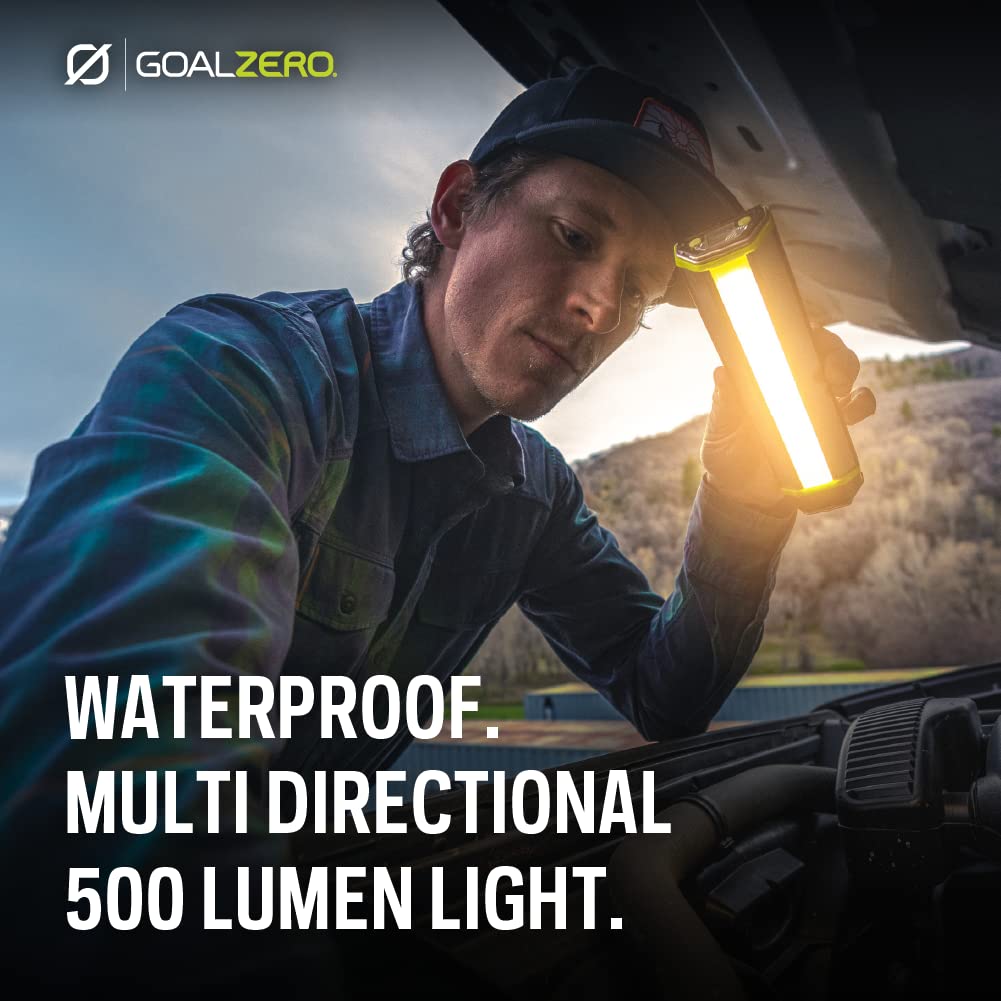 Goal Zero 500 Lumen Solar Rechargeable LED Flashlight - Weatherproof Torch Light & Portable Spotlight for Camping, Hiking, Emergency & Outdoor Adventures