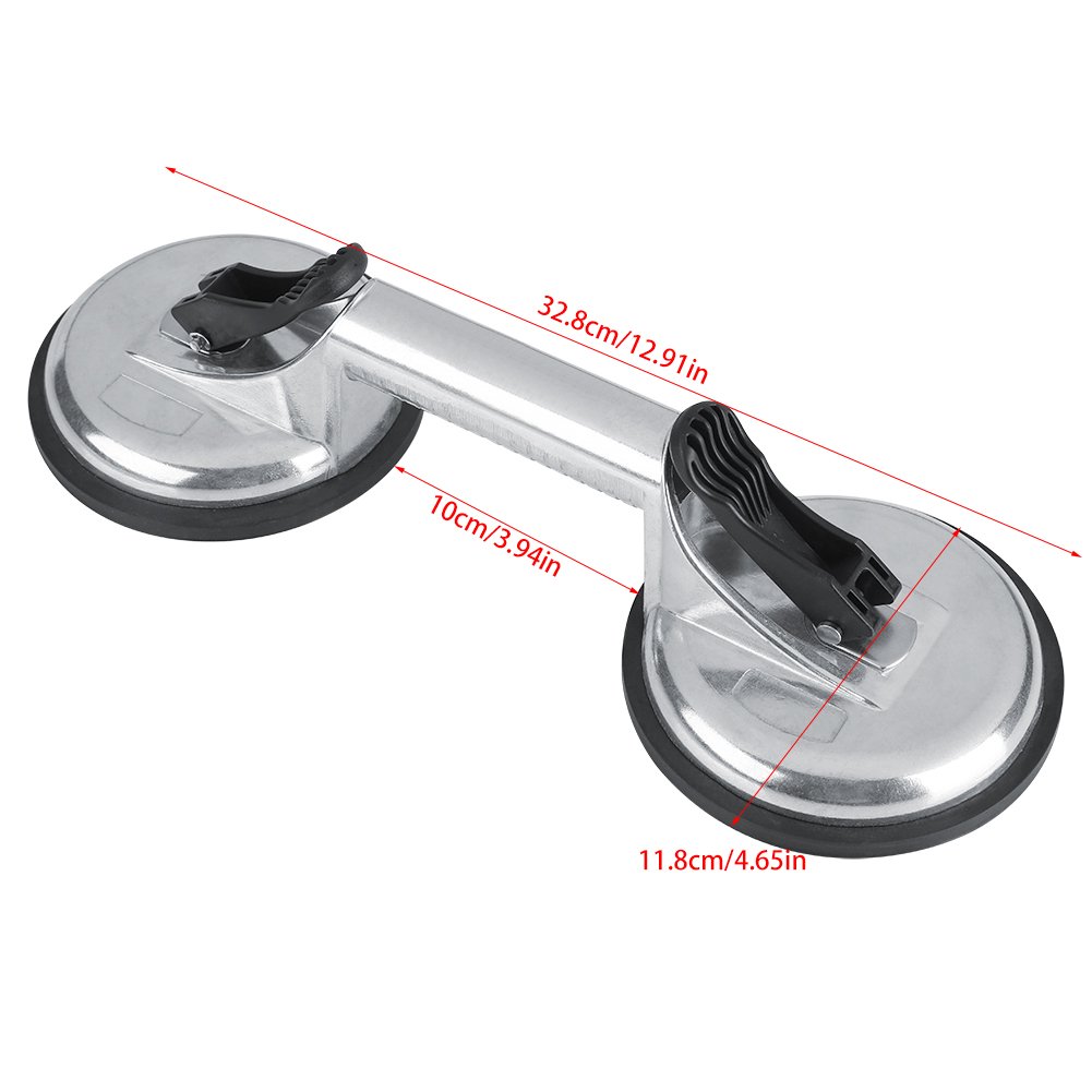 Heavy Duty Aluminum Alloy Vacuum Suction Cup - Professional Double Plate Glass Lifter & Dent Puller for Window Installation, Auto Body Repair, and Glass Moving