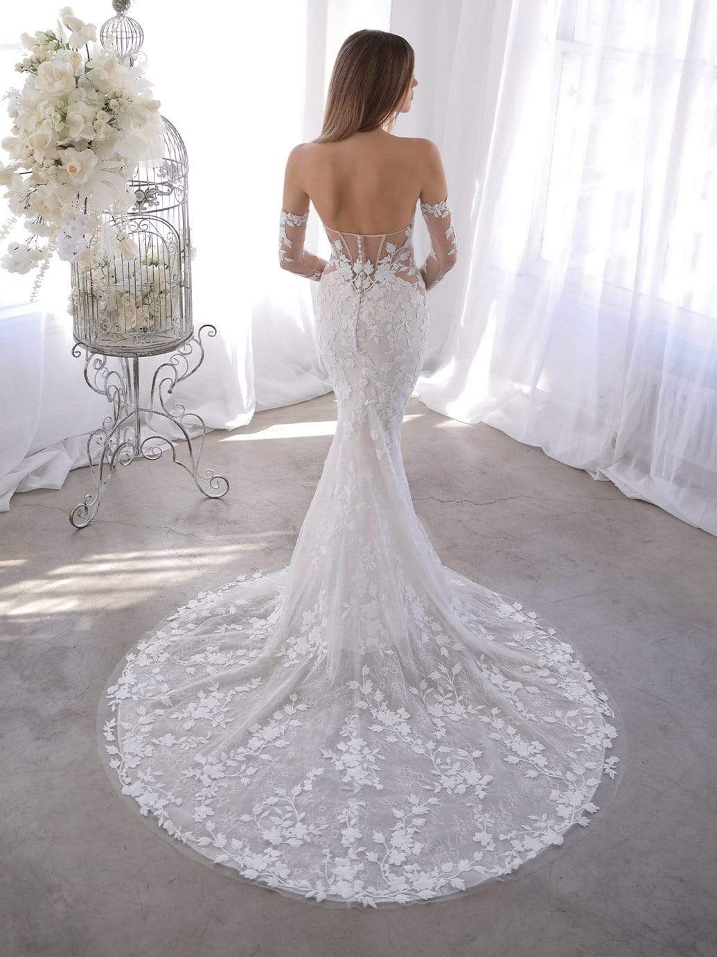 Enzoani Blue Orrie Wedding Dress - Elegant A-Line Bridal Gown with Lace Details | Perfect for Church Ceremonies, Beach Weddings & Formal Receptions