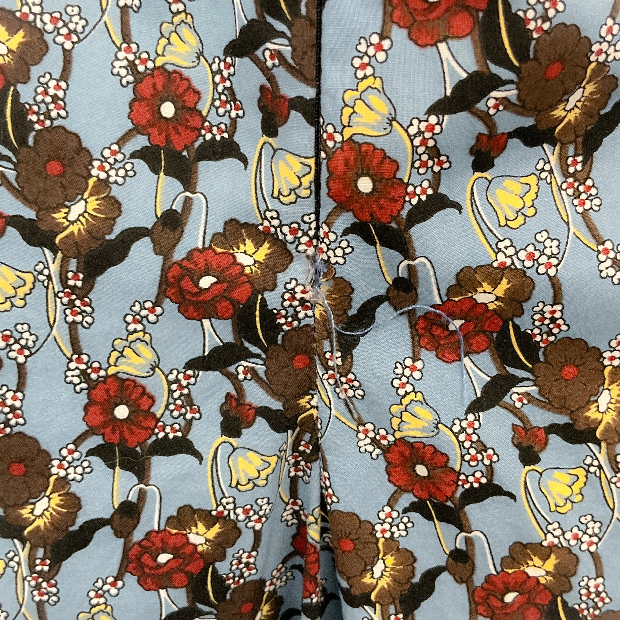 Marni Blue & Brown Cotton Floral Print Sleeveless Dress with Asymmetric Hem - Summer Beach Vacation & Party Wear