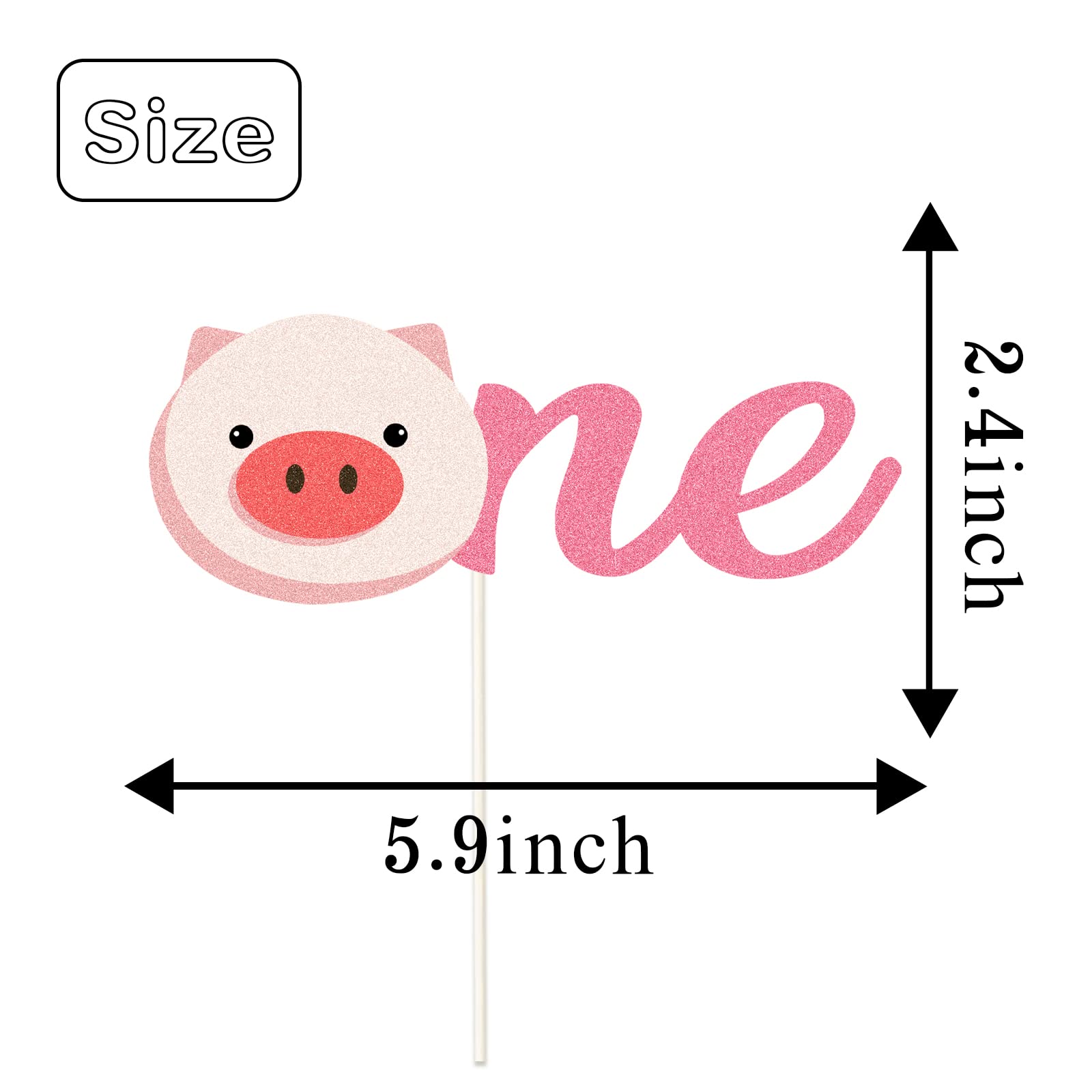 Farm Animal Themed Pig First Birthday Cake Topper - Happy 1st Birthday Barnyard Pig Cake Decor for Kids, One Year Old Party Supplies | Perfect for 1st Birthday Celebrations, Baby Showers & Farm-Themed Parties