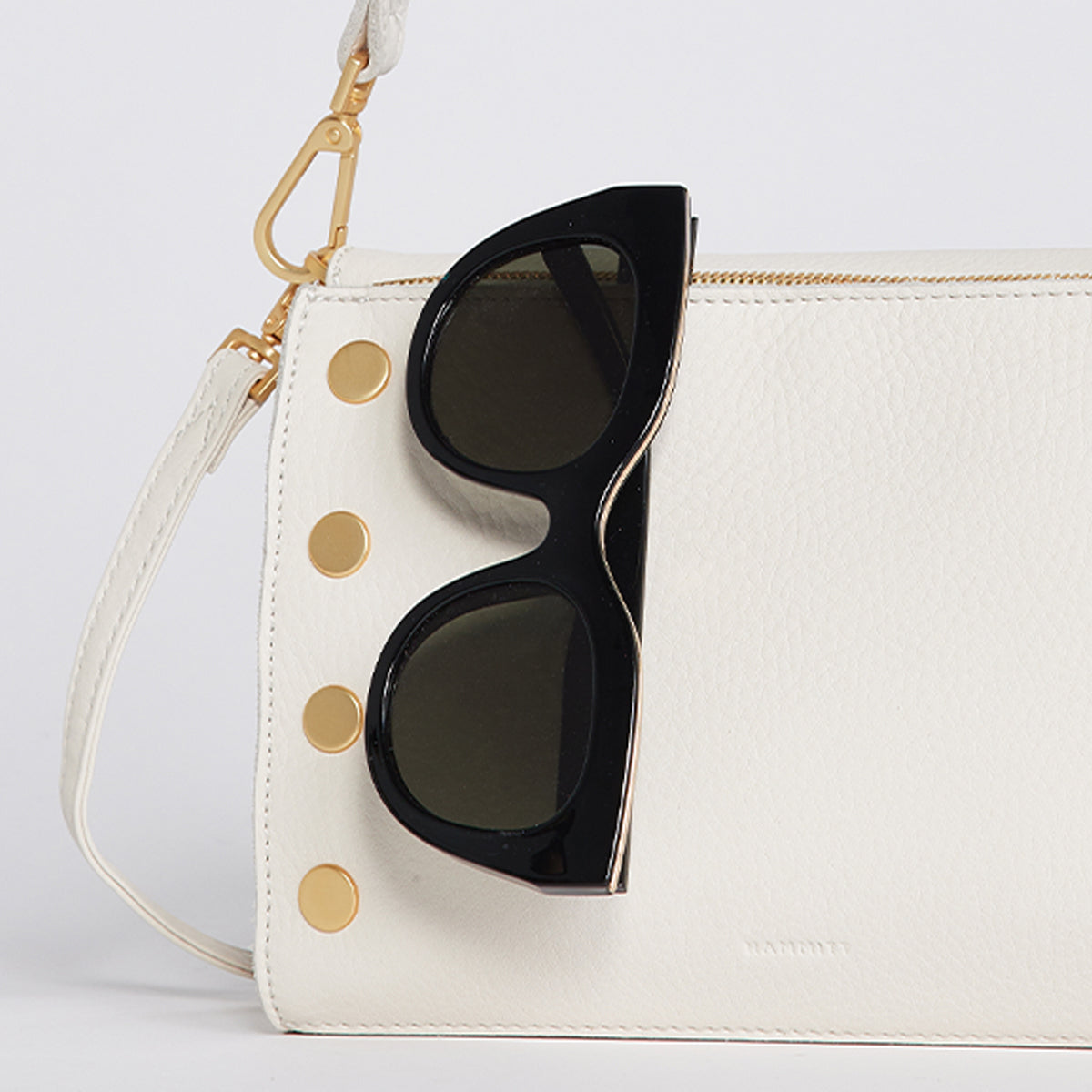 Montana Clutch Handbag - Calla Lily White & Brushed Gold Crossbody Bag for Women | Small Purse for Evening Parties, Weddings & Special Occasions