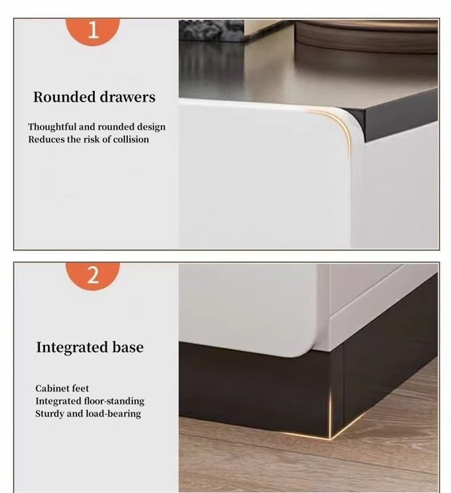 Modern Nightstand with 2 Drawers - Small Storage Cabinet, Wood Frame Bedside Table for Bedroom & Living Room (15.7 x 15.7 x 17.7 Inches) - Perfect as Sofa Side Table or Compact Bedside Storage Solution