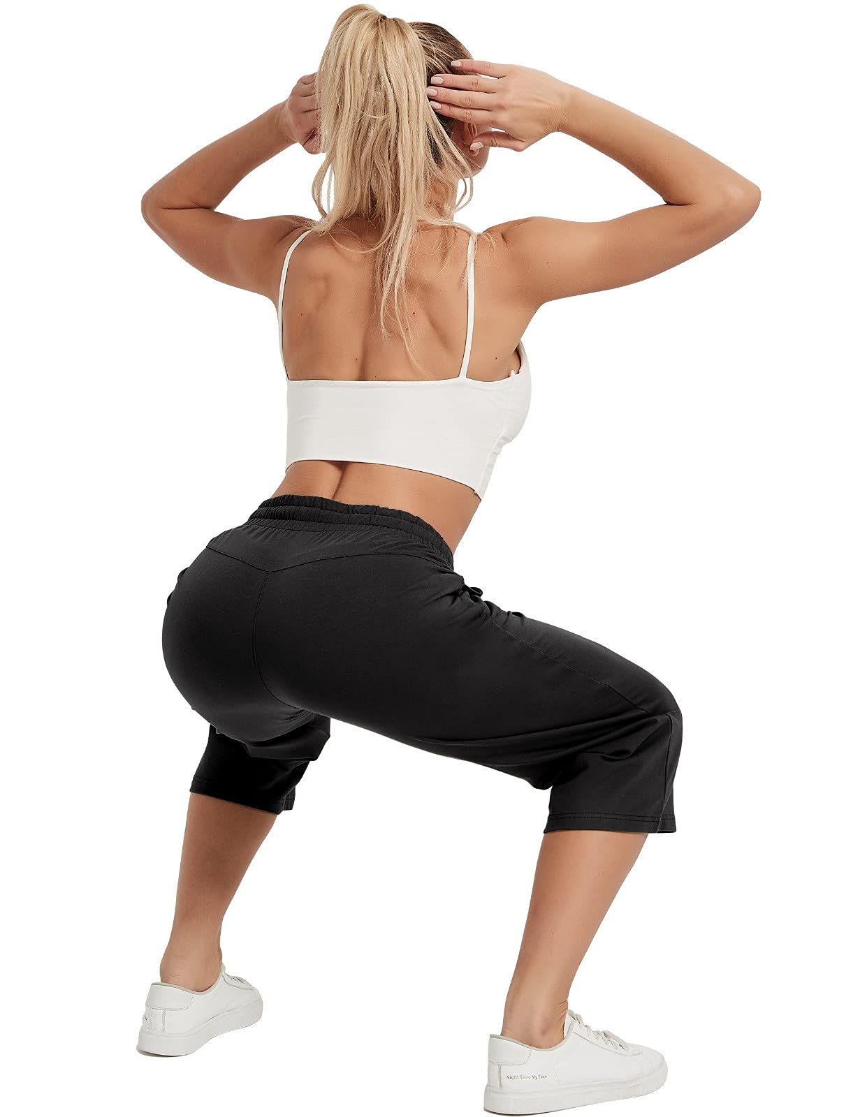 SPECIALMAGIC Women's Cotton Yoga Capri Pants - Wide Leg Sweatpants for Workout & Lounge - 2 Pack Comfortable Athletic Pants for Yoga, Running & Casual Wear