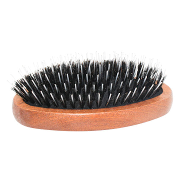 Regincos Men's Military Style Mixed Bristle Hair & Beard Brush for Thick & Curly Hair - Perfect for Grooming, Styling & Taming Facial Hair - Ideal for Home, Travel & Barber Use
