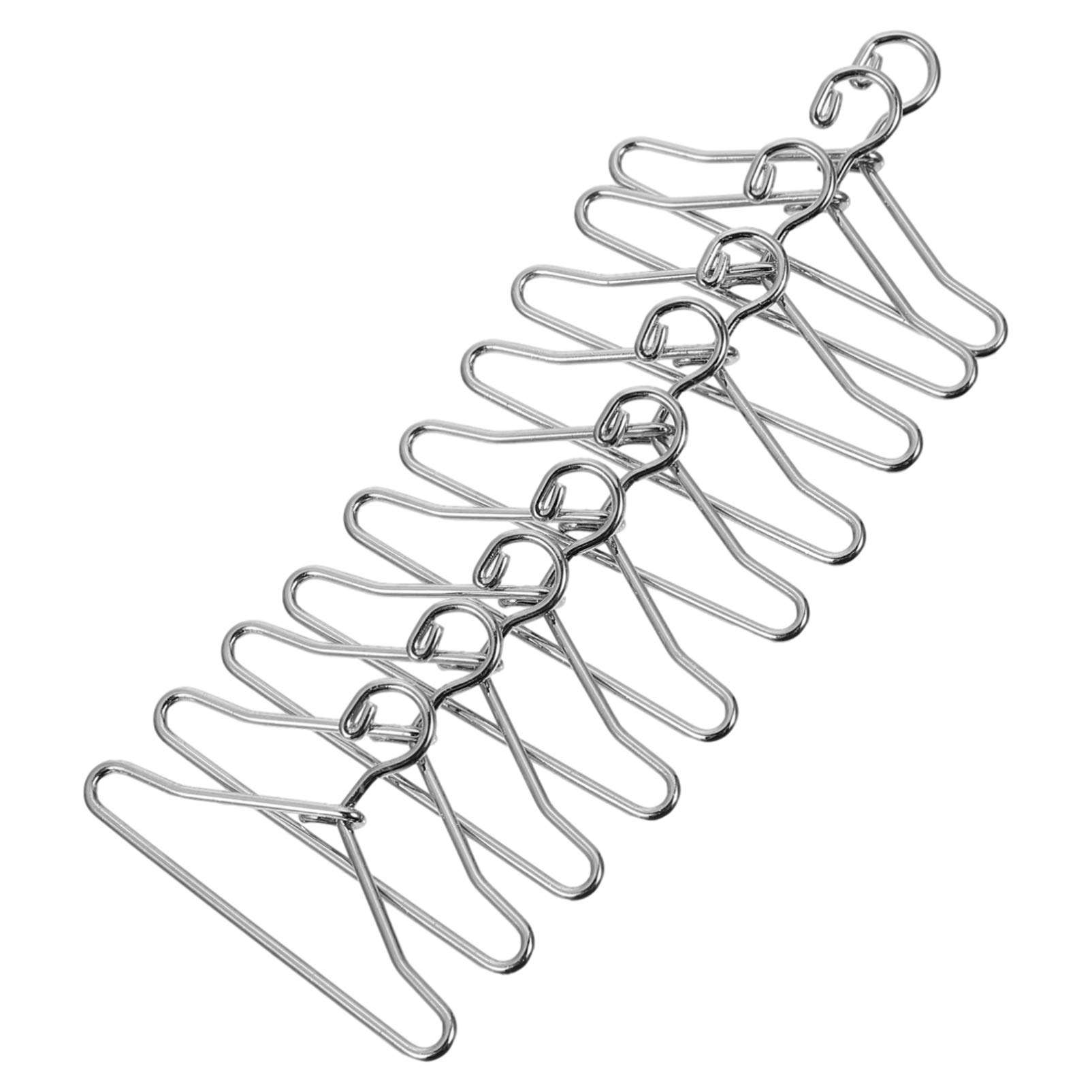 50pcs Mini Doll Clothes Hangers - 40mm Silver Wire Hangers for Barbie & Dollhouse Clothes - Perfect for Wardrobe Organization, DIY Projects & Toy Storage - Great for Kids Pretend Play, Fashion Shows & Miniature Room Decor - Ideal Gift for Doll Collectors & Creative Play - Use in Dollhouse Accessories, Kids Room Decor & Display Scenes