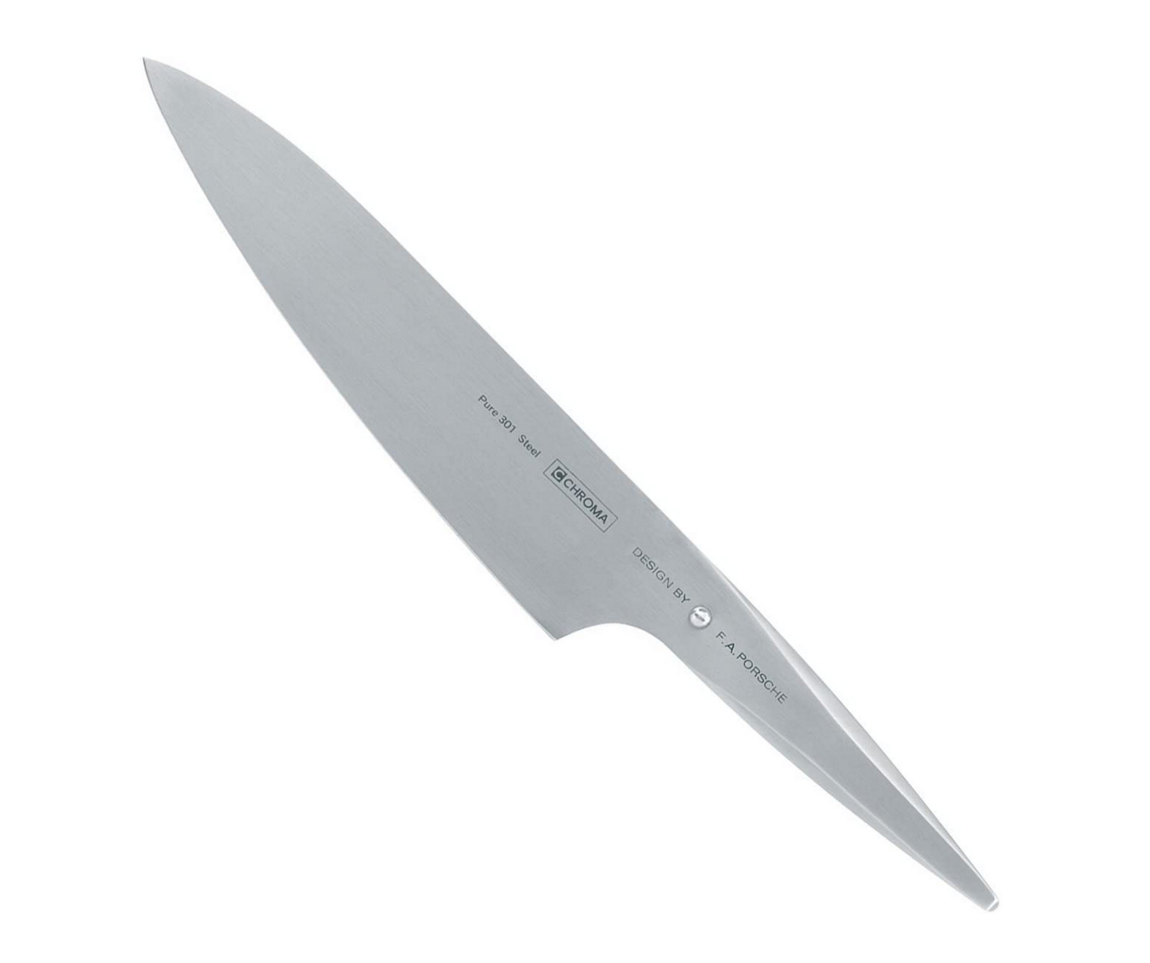 Premium Chroma P18 by F. A. Porsche Type 301 8-Inch Chef Knife - German High Carbon Stainless Steel Kitchen Knife for Professional Chefs & Home Cooking - Perfect for Slicing, Dicing & Chopping Vegetables, Meat & Herbs