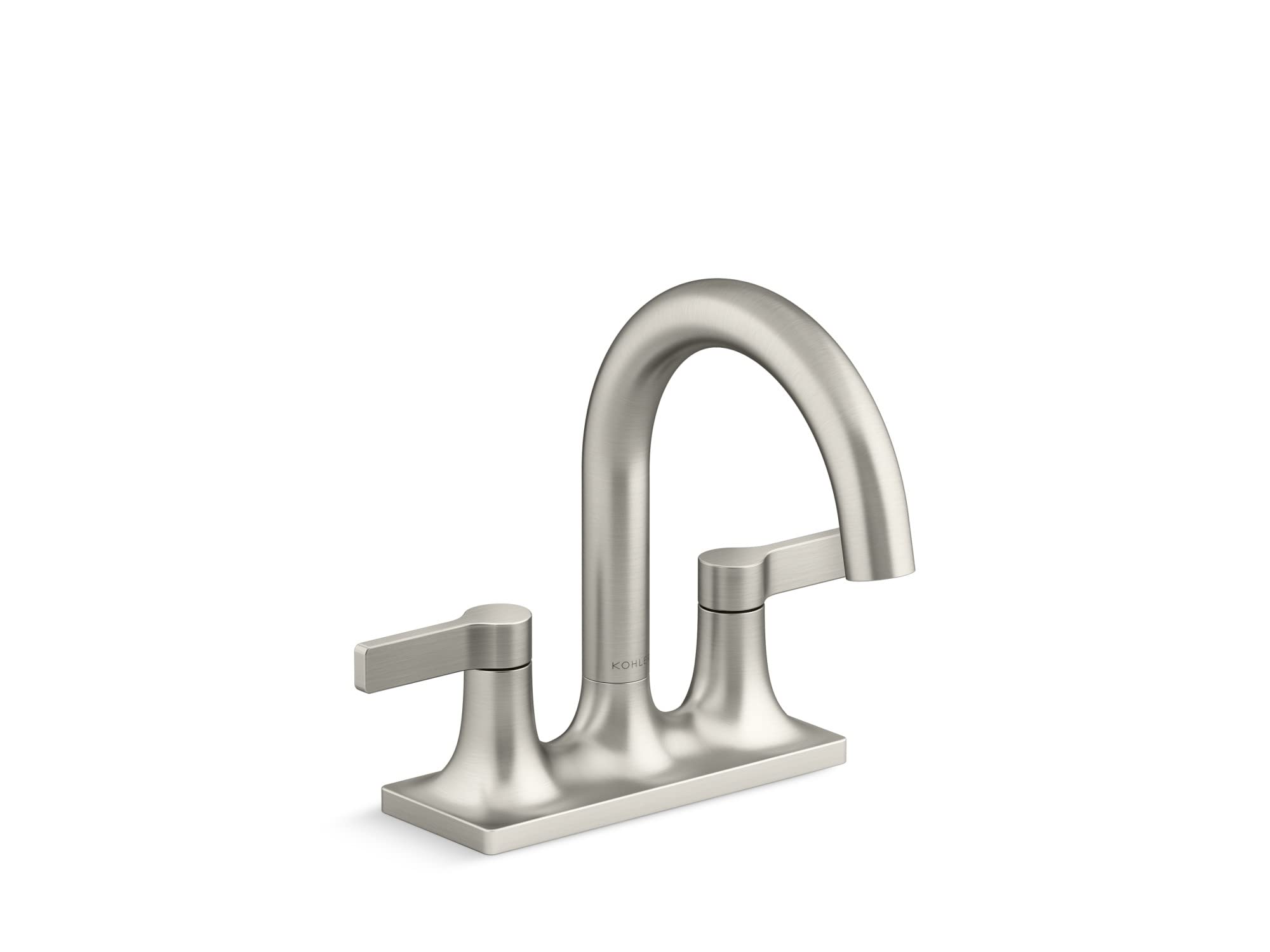 KOHLER 28124-4-BN Venza Centerset Bathroom Sink Faucet, 1.2 GPM Low Flow, Vibrant Brushed Nickel Finish - Perfect for Modern Bathroom Vanities and Powder Rooms