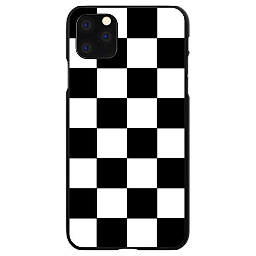 Black White Checkered Flag Geometric On Black Case