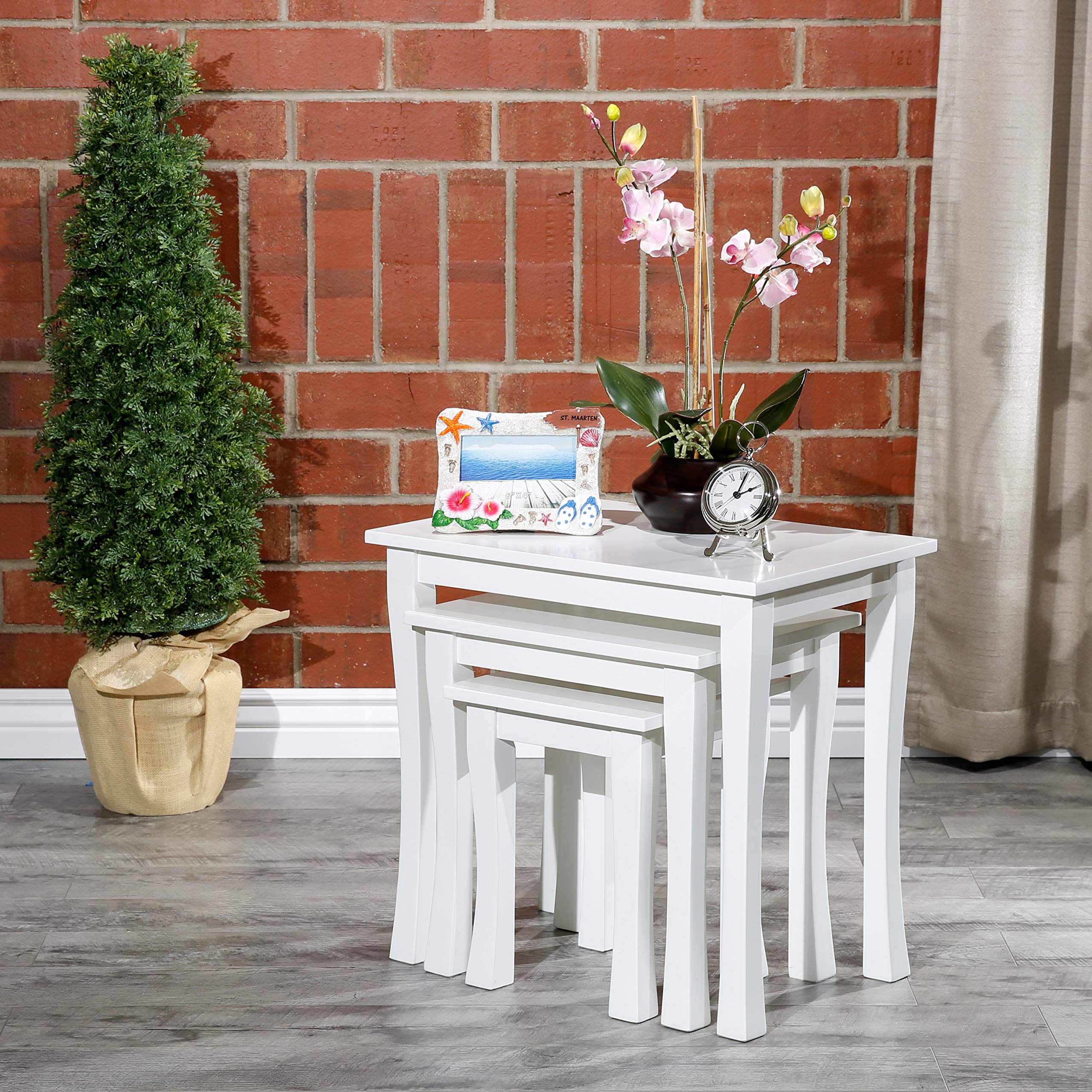 DTY Boulder 3-Piece Nesting Coffee Tables Set - Modern Wooden Side End Tables for Living Room, Bedroom & Office - Space Saving Furniture for Small Apartments