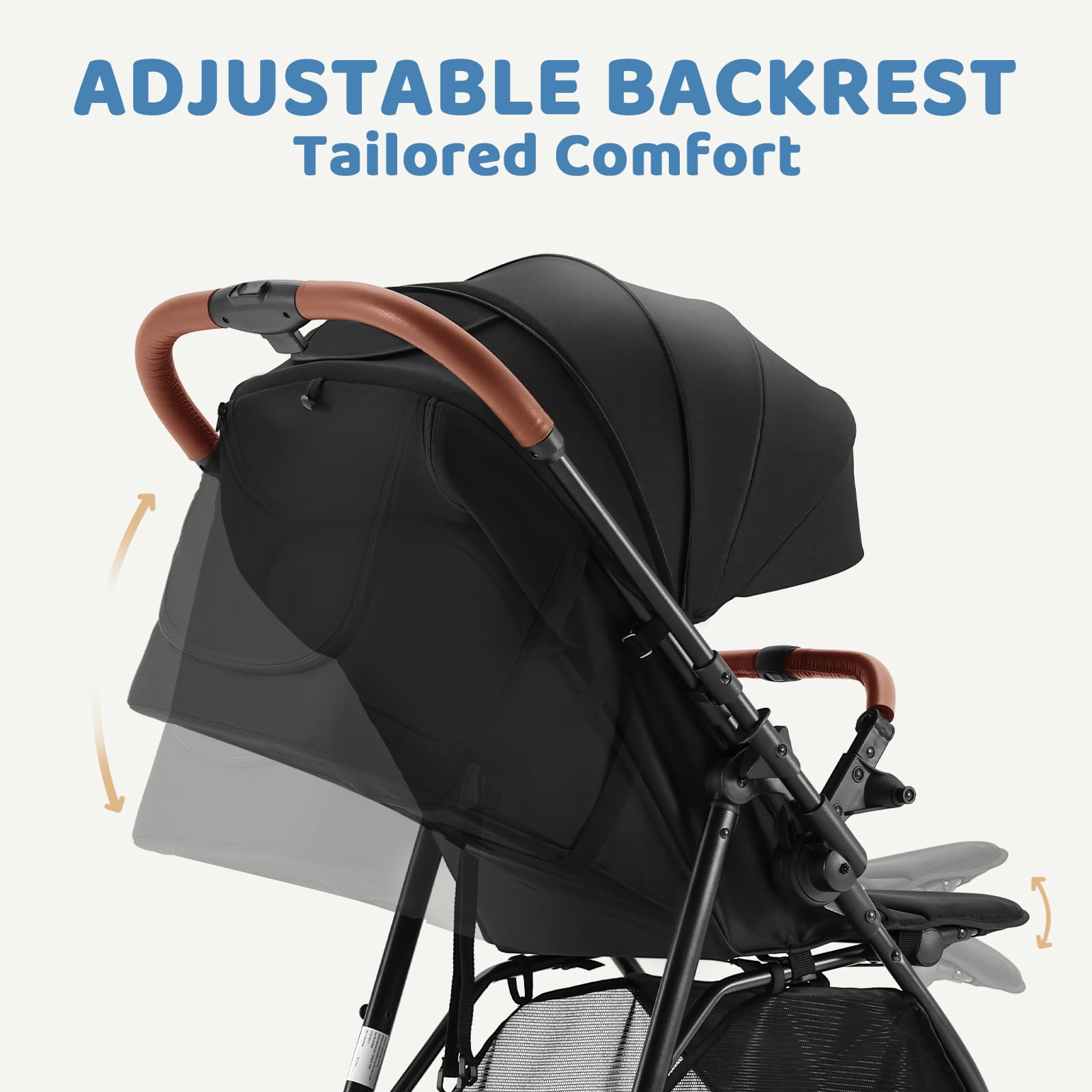 HARPPA Hugglo 2.0 Convertible Baby Stroller - Lightweight Travel Stroller for Infants & Toddlers 0-36 Months with Reversible Handle & UPF 50+ Sun Protection (Black) | Perfect for Shopping, Travel & Daily Walks
