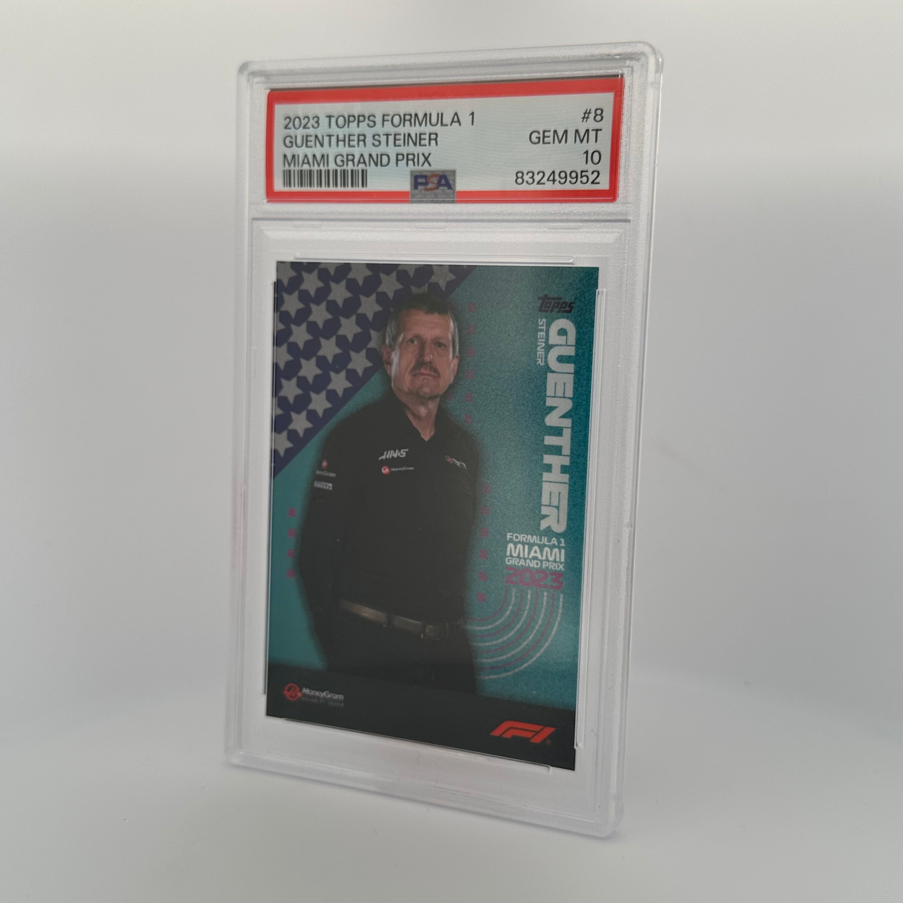 PSA 10 Graded Guenther Steiner #8 2023 Miami Grand Prix F1 Racing Card - Perfect for Collectors, Fans & Sports Memorabilia Enthusiasts