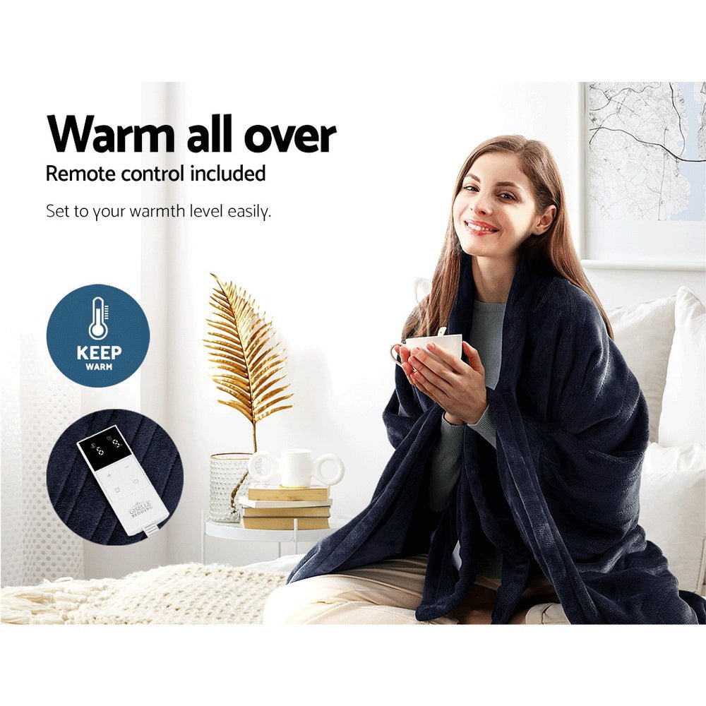 Electric Heated Throw Blanket - Ultra Soft Fleece, Machine Washable, Charcoal Gray - Perfect for Winter Warmth, Cozy Nights & Home Comfort