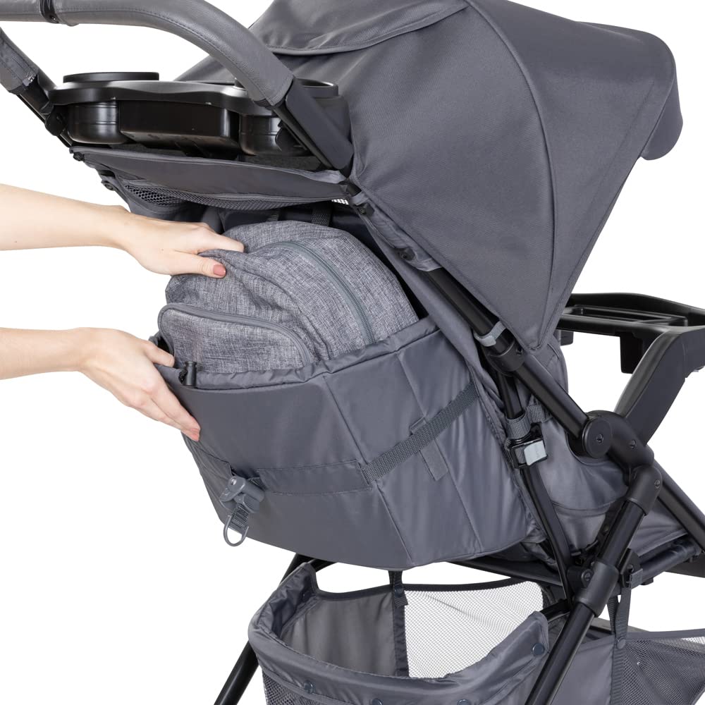 Baby Trend Passport® Cargo Stroller Travel System with EZ-Lift™ PLUS Infant Car Seat - Lightweight Compact Stroller for Travel & Everyday Use, Grey Bamboo | Perfect for Airports, Shopping & Family Outings