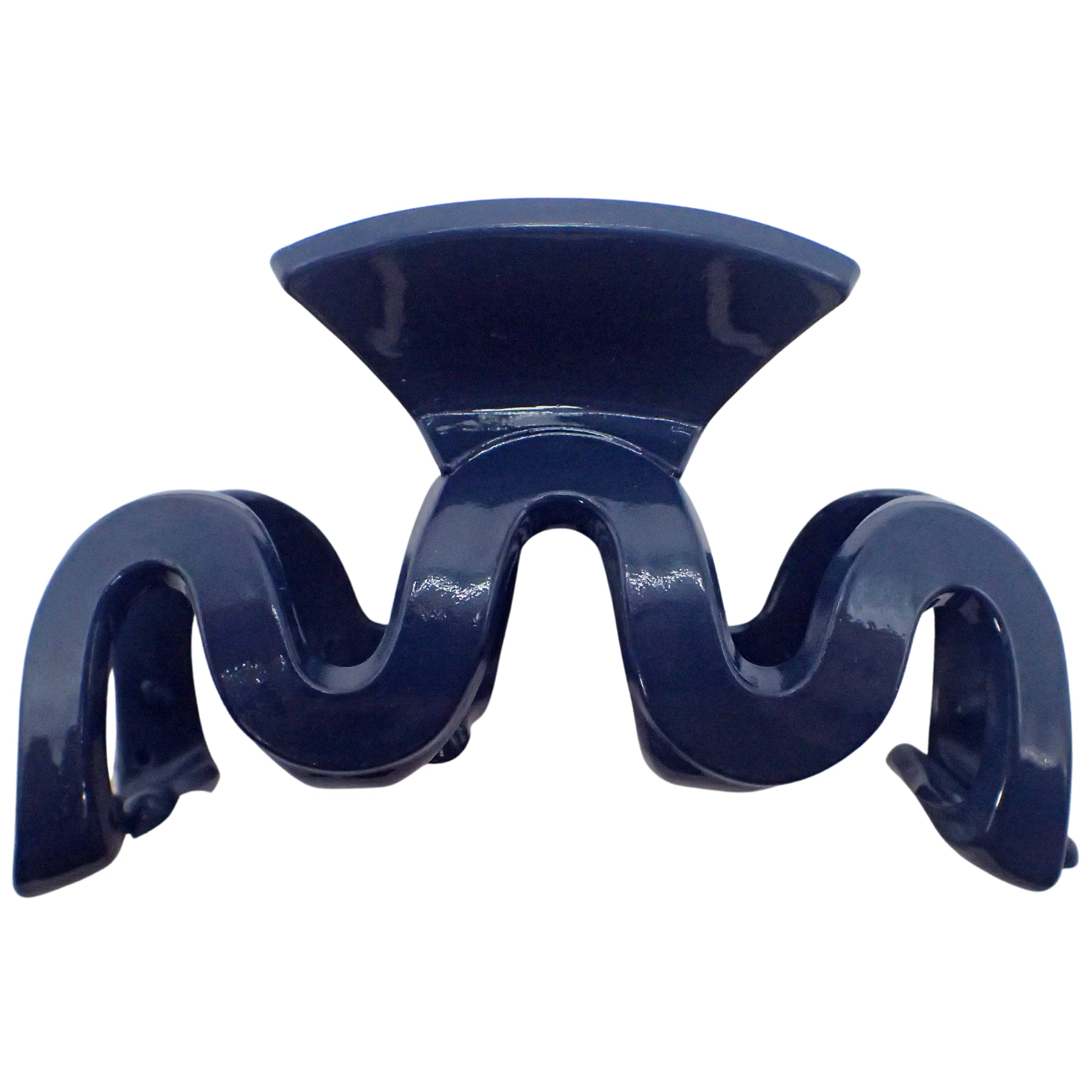 Topkids Wave Hair Claw Clips for Women & Girls - Large Hair Styling Clips, Non-Slip Grip Hair Accessories (Navy Blue) - Perfect for School, Work, Parties & Everyday Hairstyles