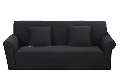 Baroque Style Solid Sofa Slipcover - Stretch Elastic Fabric Sofa Cover Protector for Pets - Easy Fit 1 Seater (35