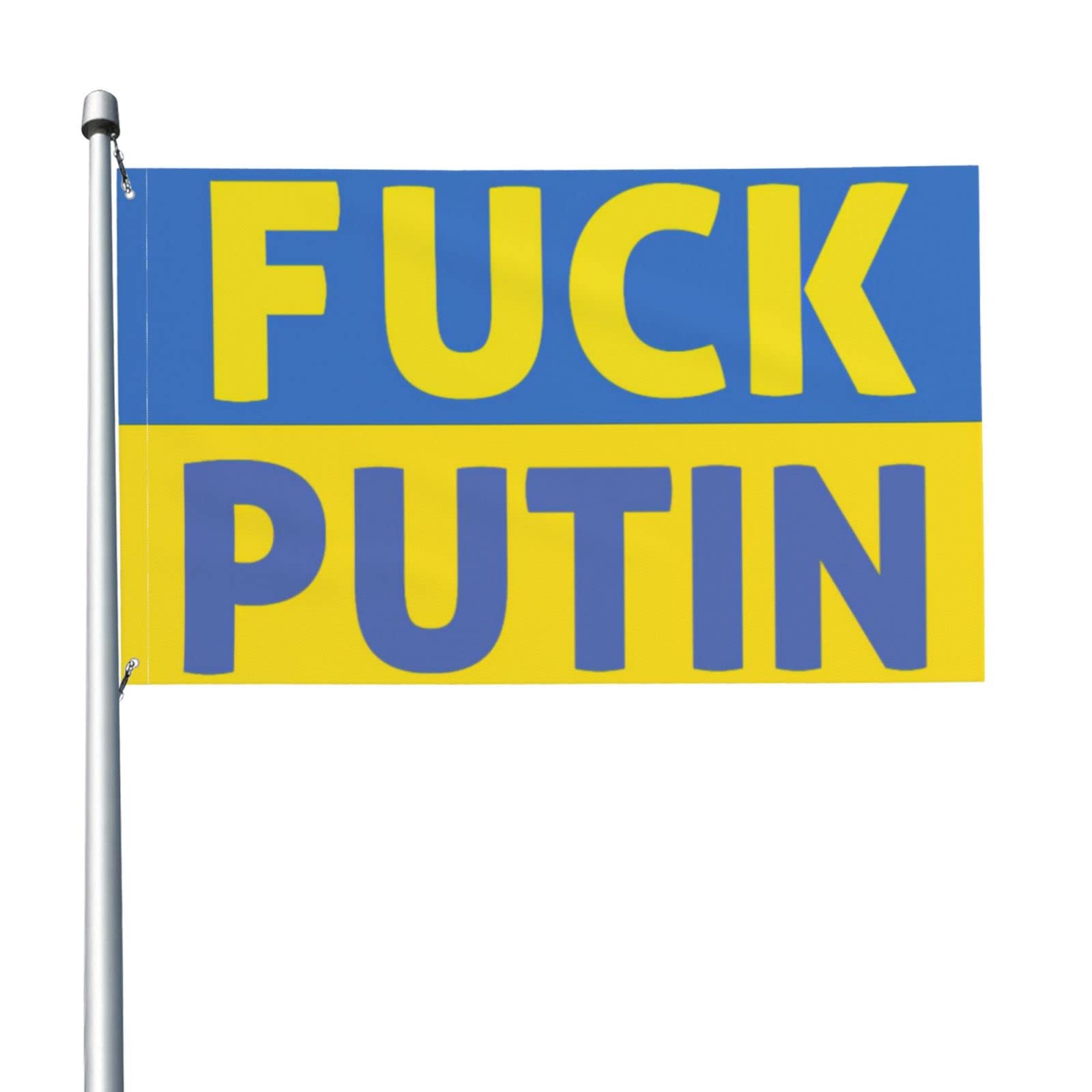 3x5 Ukraine Support Flag - I Stand With Ukraine - Anti Putin - USA & Ukraine Solidarity Flag with Metal Grommets - Perfect for Protests, Rallies & Showing Support