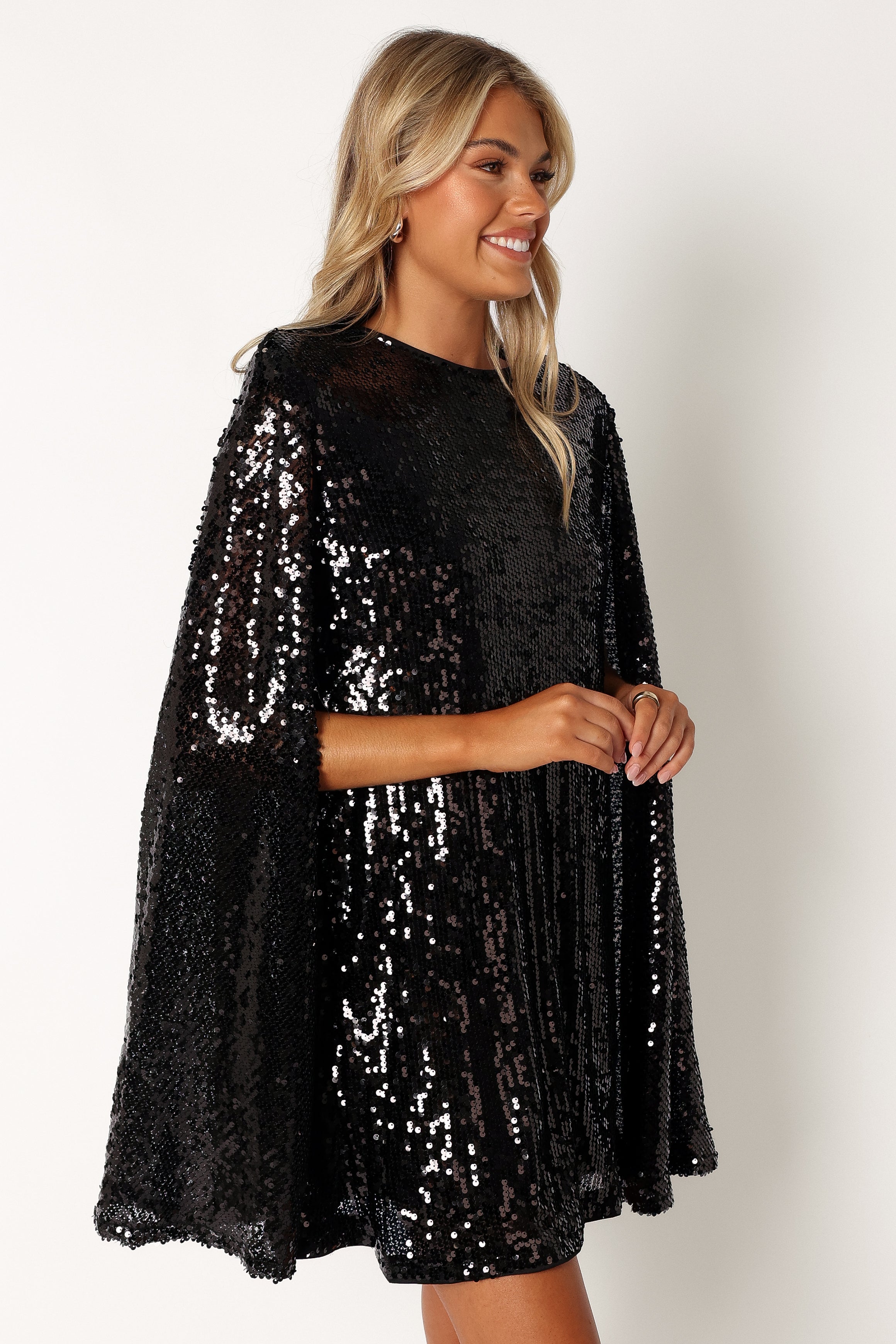 Jemima Mini Dress - Black Sequin Party Dress for Women | Elegant Evening Cocktail Dress for Night Out & Special Occasions