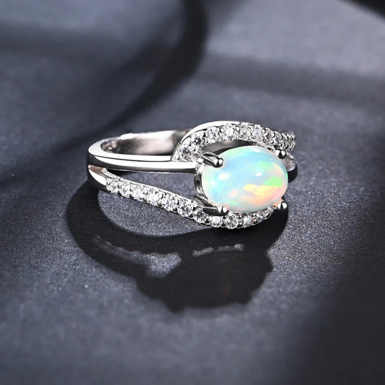 Frozen Aurora Ring - Elegant Crystal Ice Blue Ring for Women, Unique Handmade Jewelry Gift for Birthday, Anniversary & Valentine's Day | Perfect for Evening Parties, Weddings & Special Occasions