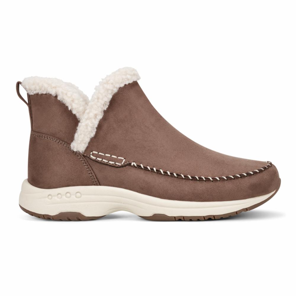 Easy Spirit Women's Tuva2 Brown Walking Shoes - Comfortable Slip-On Sneakers for Women | Perfect for Walking, Travel & Everyday Wear