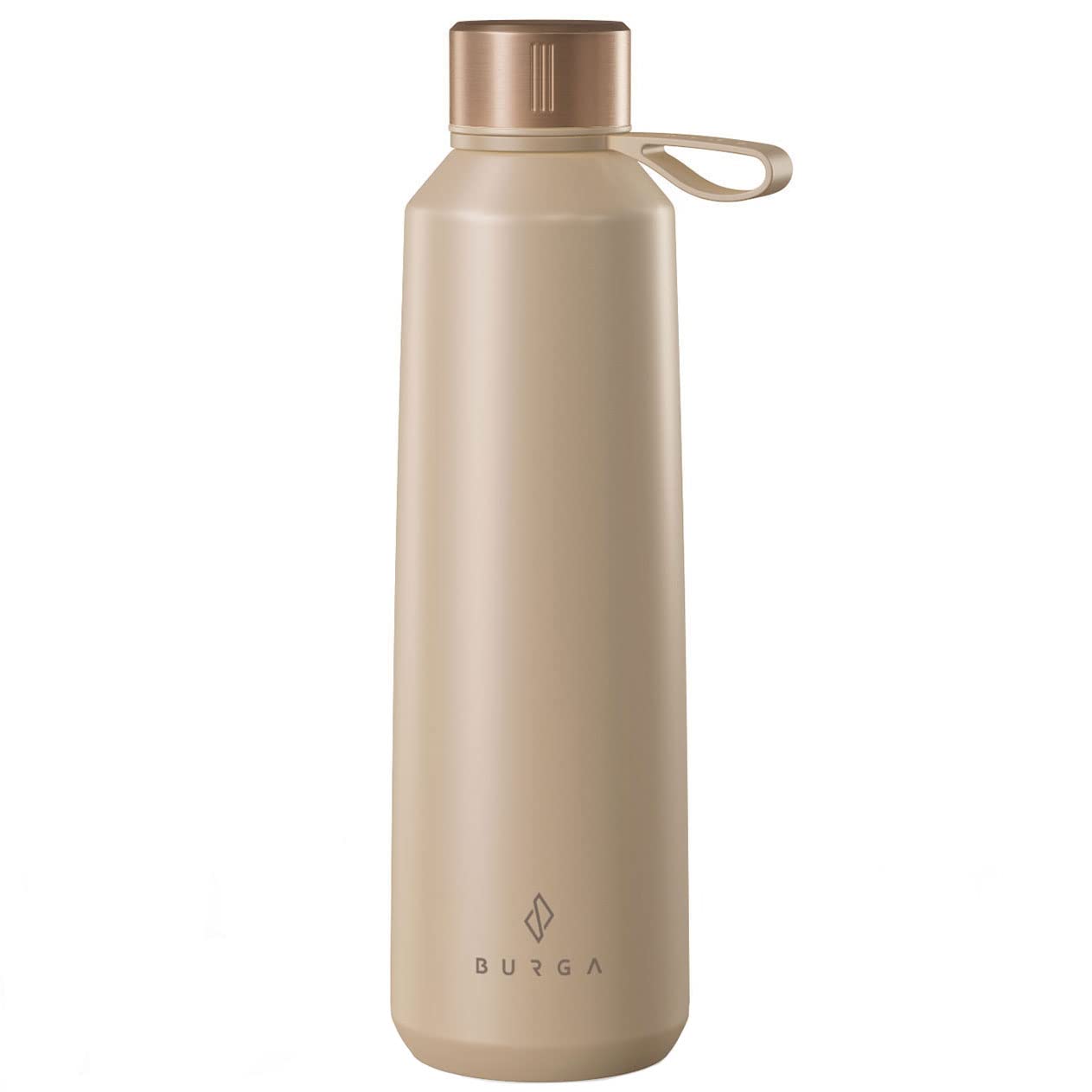 BURGA 17oz Insulated Stainless Steel Water Bottle - Keeps Drinks Hot or Cold for 24 Hours - Leakproof & Anti-Slip Design - Eco-Friendly Reusable Water Bottle for Gym, Hiking, Office & Travel (Nude)
