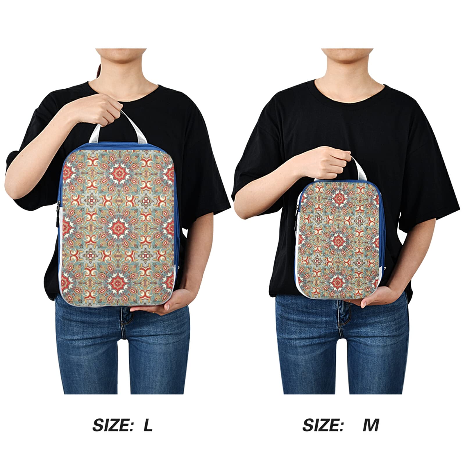 3-Pack Waterproof Floral Paisley Travel Packing Cubes - Oxford Cloth Check Pattern Toiletry Organizer Storage Bags for Suitcases, Carry-Ons & Weekend Getaways