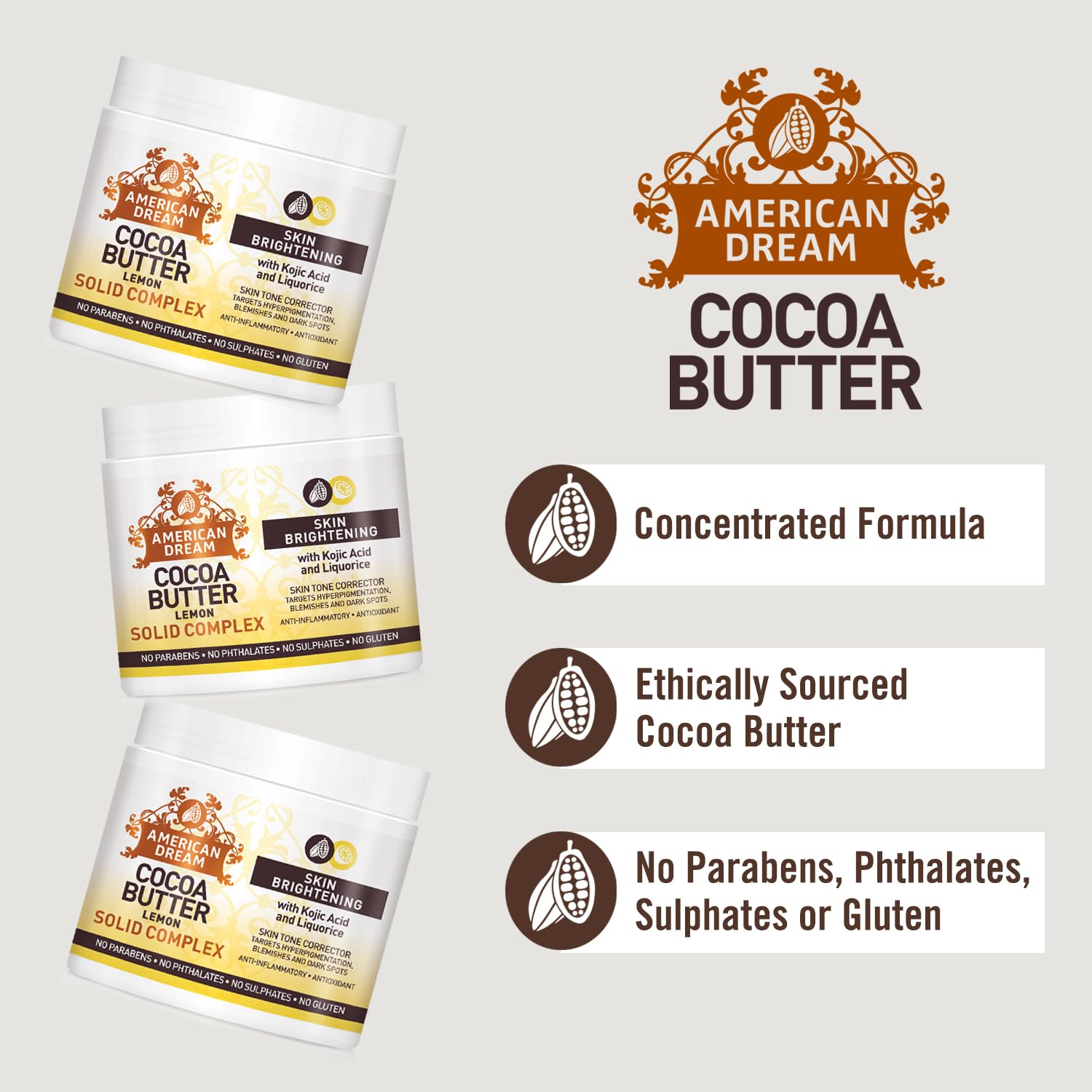 American Dream Cocoa Butter Lemon Complex - 2oz Travel Size Moisturizer for Dry Skin | Perfect for On-the-Go Hydration, Handbag Essentials & TSA-Approved Carry-Ons