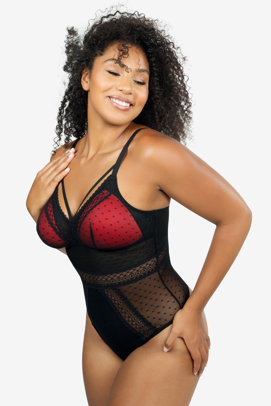 Parfait Mia Dot Wire-Free Padded Mesh Bodysuit - Comfortable Seamless Underwear for Everyday Wear, Lounge & Sleep