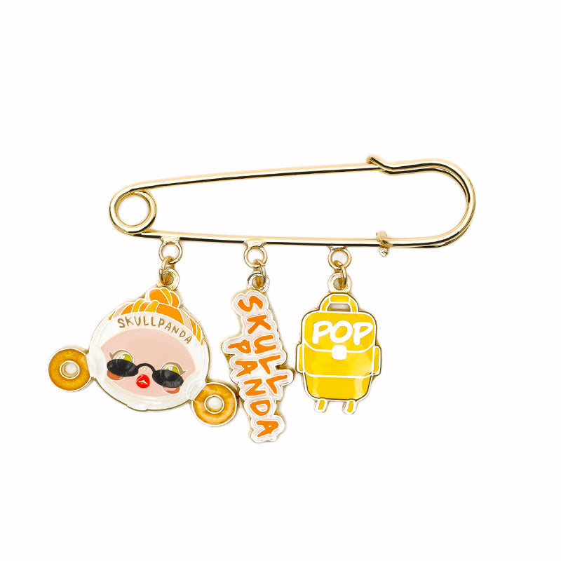 POP MART SKULLPANDA Hypepanda Series Safety Pin Badge Blind Box - Collectible Anime Character Pins for Backpacks, Jackets & Gifts - Kawaii Cute Mystery Box for Fans & Cosplay Accessories
