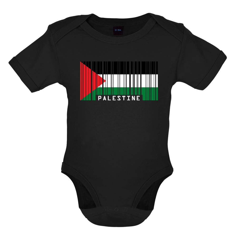Palestine Flag Barcode Style Organic Baby Bodysuit - Comfortable & Stylish for Infants - Perfect for Casual Wear, Protests & Cultural Events
