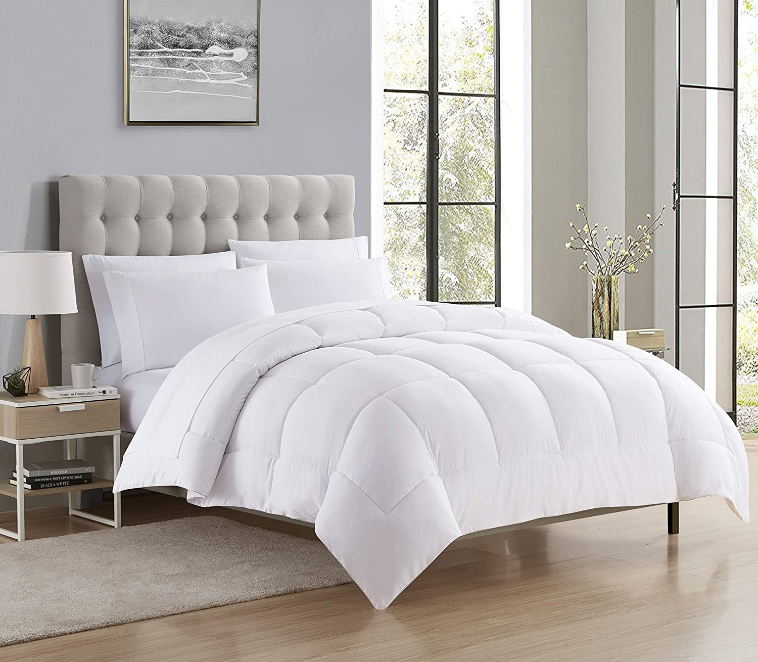 7-Piece Twin XL Bed-in-a-Bag Comforter Set | 100% Cotton Down Alternative Blanket 500 GSM | Fits Up to 21