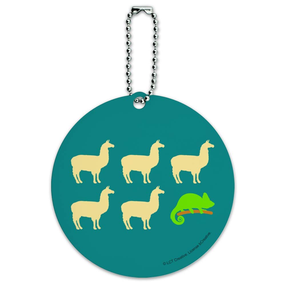 Funny Llama Chameleon Luggage ID Tag - Cute Animal-Themed Suitcase Name Card for Travel Bags & Carry-Ons | Perfect for Vacation, Business Trips & Airport Identification