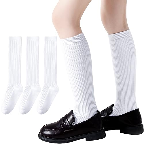 Ribbed White, 3 Pairs