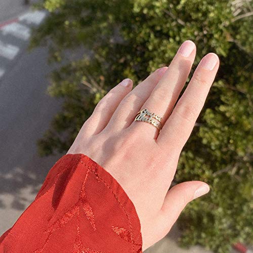 Personalized Dainty Custom Rings for Women - Heartfelt 2 Name Engraved Gold Rings, Perfect Gift for Wife or Girlfriend | Anniversary, Valentine's Day & Romantic Occasions