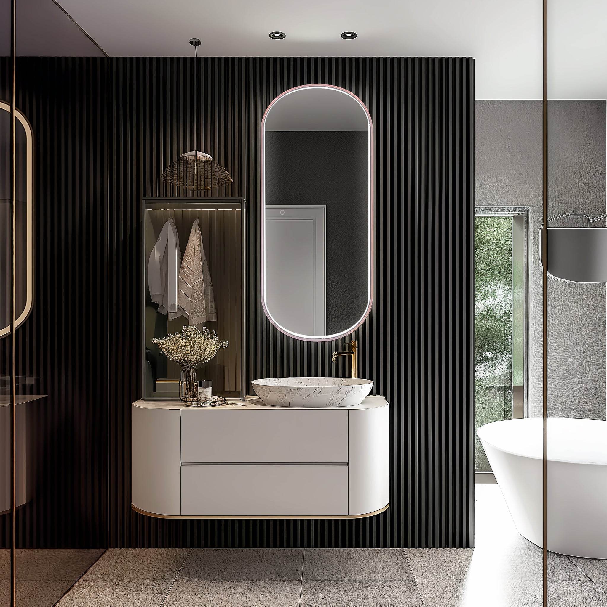 Highwood 63H x 25.6W LED Bathroom Mirror with Anti-Fog & Dimmable Lights - Perfect for Vanity, Makeup, and Modern Bathroom Decor